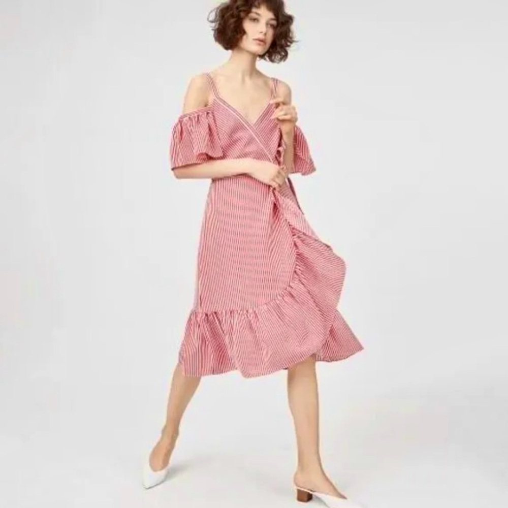 NWT Club Monaco Daphins Red Stripe Dress Size 0